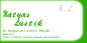 matyas lustik business card